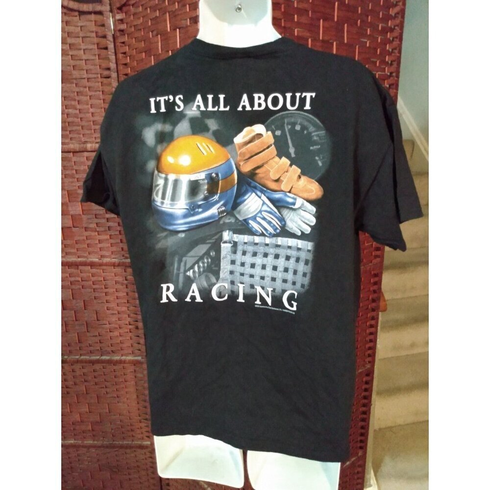 Vintage Its All About Racing Motorcycle T Shirt Large Superbike Biker